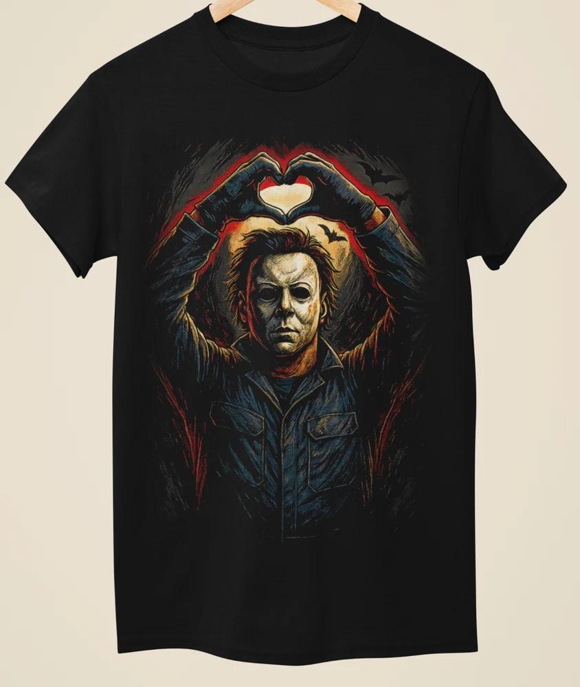 Inspired By Halloween Michael Myers Dark Love Heart Art Unisex TShirt H0037 S