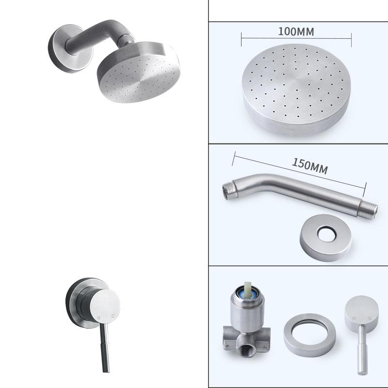 

Brushed Gold/Nickel Bathroom Shower Set Brass Wall Mounted Hot & Cold Mixer Taps Single Handle Shower Head Bath Mixer Faucet