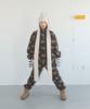 FUNFROMFUN Fleece Banding Jogger Pants, Brown