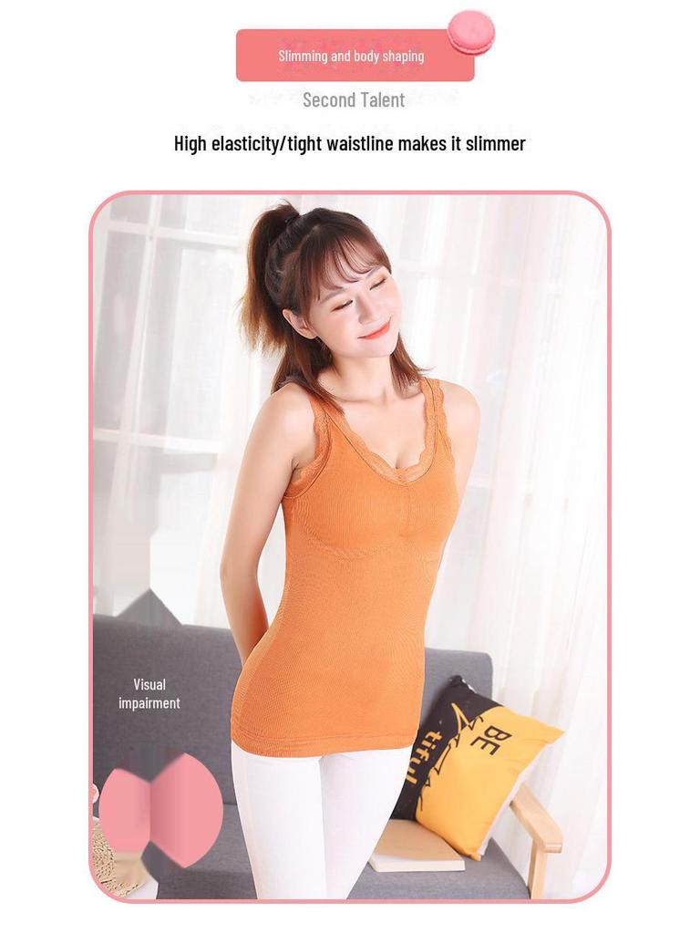 Damski gruby termiczny podkoszulek na ramiączkach z koronki - Rozmiar plus, wzór Misia Wróżki