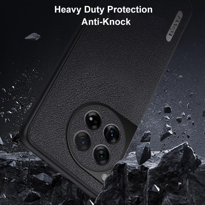 Luxury PU Leather Case For OnePlus 12 12R 5G Back Cover Matte Silicone Shockproof Full Protection Phone Case For One Plus 12 R