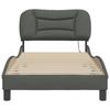 LED Bed Frame without Mattress  Hvar  Dark Grey 90x200 cm Fabric