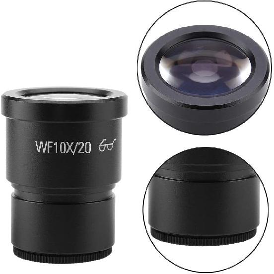 ZJchao 10X Stereo Microscope Eyepiece, 2 Pcs WF10X/20, Black, Optical Glass + Metal, Triocular Binocular Stereo Microscope, 30mm Mounting Size