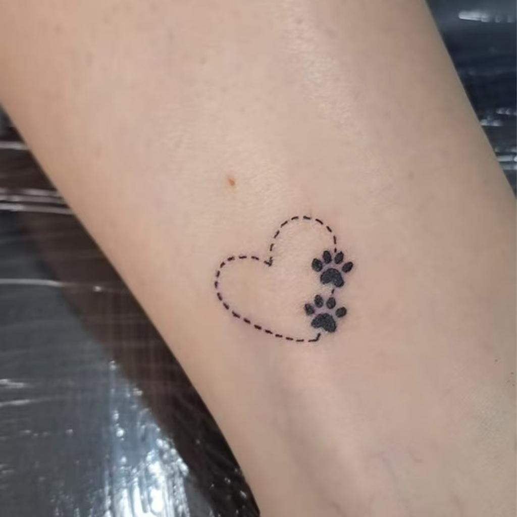 Atmospheric Love Paw Print Tattoo Sticker, Advanced Sense Point Thorn Design, Waterproof And Wear-Resistant, Personalized Sticker