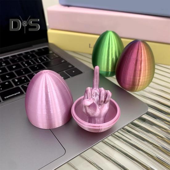 Easter Egg Middle Finger Prank Gift for Men Women 3D Printed Rude Egg Gag Hilarious Surprise Gift Unique Adult Joke Toy