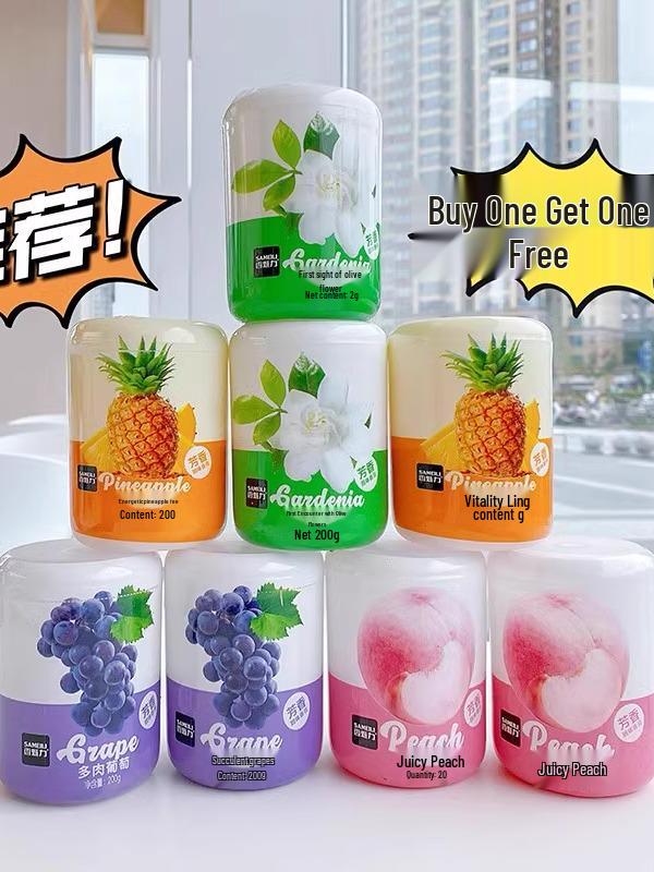 Car Air Freshener - Peach, Pineapple, Grape Scent, Long-Lasting Odor Eliminator for Toilets