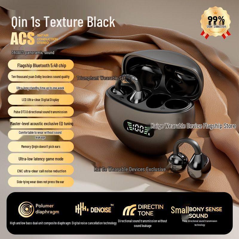 2025 Wireless Bone Conduction Clip-on Headphones: Binaural, High-Value, Super Clear Sound, Long Standby