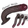 Coffee Black Extra Long Snake Shape Silicone Dildo, Dual Density Soft Skin Feel, Flexible Curved Design, 3 Sizes, Up To 35cm, Discreet Packaging