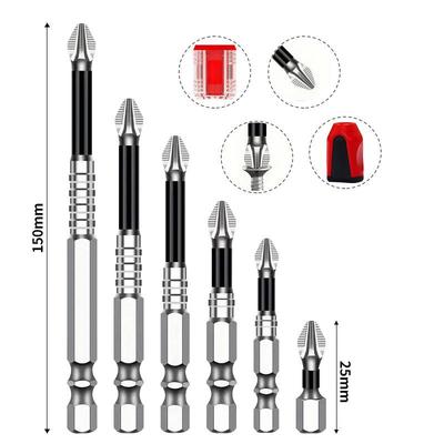 K5 Anti-Slip Shock-Resistant Phillips Screwdriver Bit Set - Strong Magnetic, High Hardness, High Torque.