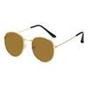 Anti-Blue Light Fashion Oval Frame Sunglasses Retro Circular Trendy Men's and Women's Metal Shades Anti-UV400 Full Rim Glasses