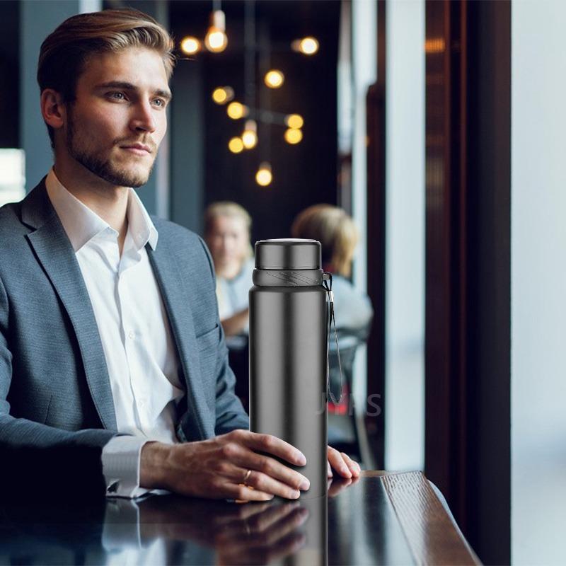 1000 ML Smart, stor kapasitet, rustfritt stål termosflaske Bærbar utendørs gaveflaske Temperaturdisplay Intelligent vakuum termos sportsvannkoker