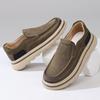 Men's 2025 Autumn Genuine Leather Slip-On Loafers, Vintage Workwear Style, Thick Sole Casual Shoes