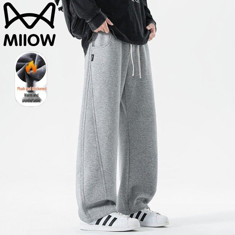 

MaoRen Men s Fleece-Lined Straight-Leg Workwear Sports Pants 2XL