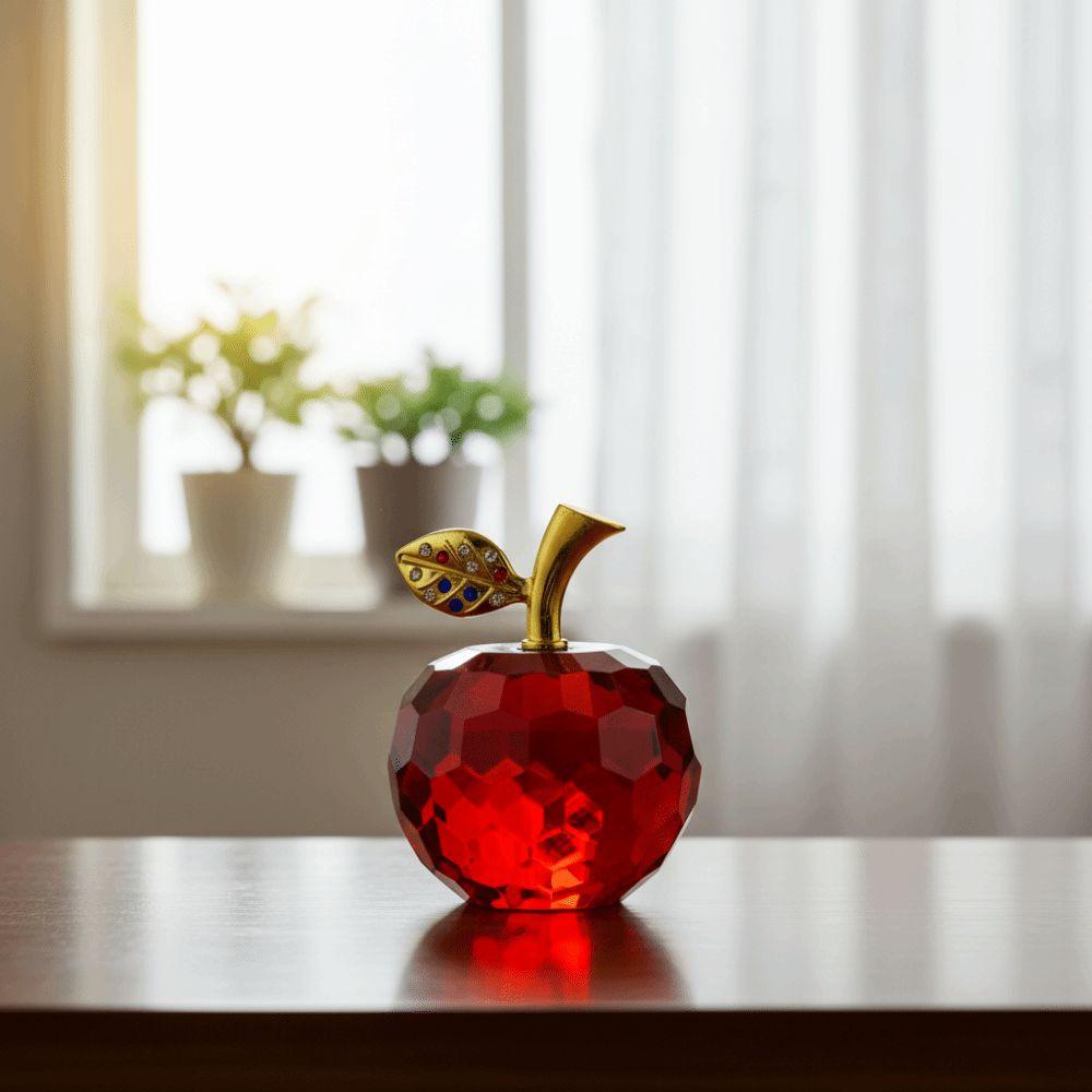 Crystal Glass Fruit Figurines 3D Realistic Design Fruit Collectible Figurines Art Mini Home Decoration Kitchen Tabletop