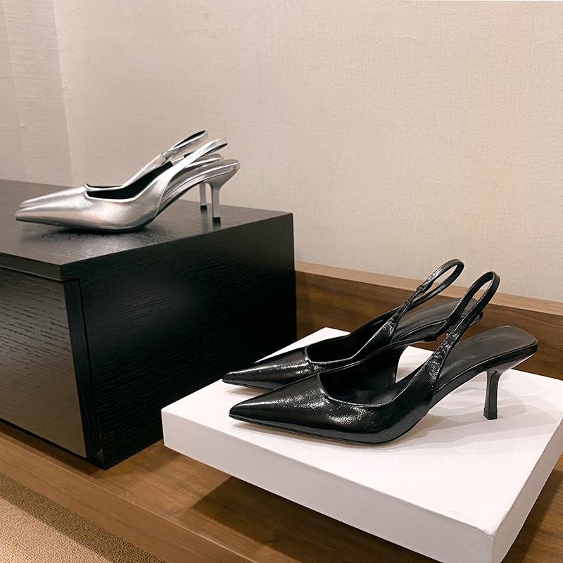 Fashion Shoes for Women 2024 Fashion Slip-on Women's High Heels Summer Solid Office and Career Sexy Pointed Toe Heeled Sandals Women