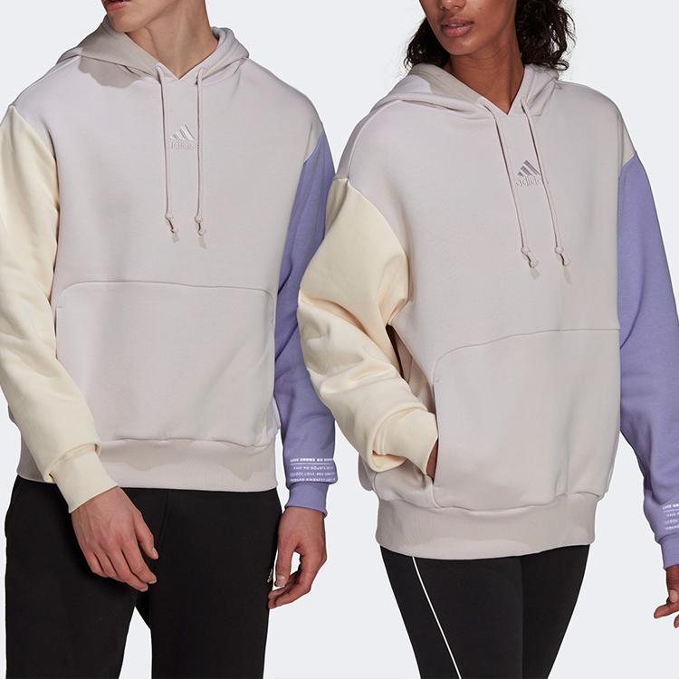 Adidas U Fl Hd Casual Sports Color Block Hoodie Long Sleeve Sweatshirt Men Tops Purple HU0414