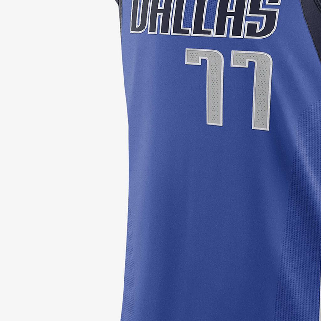 Nike Dallas Mavericks Luka Dončić No. 77 Logo Print Sleeveless Basketball Jersey Men Tops Blue CW3441-485