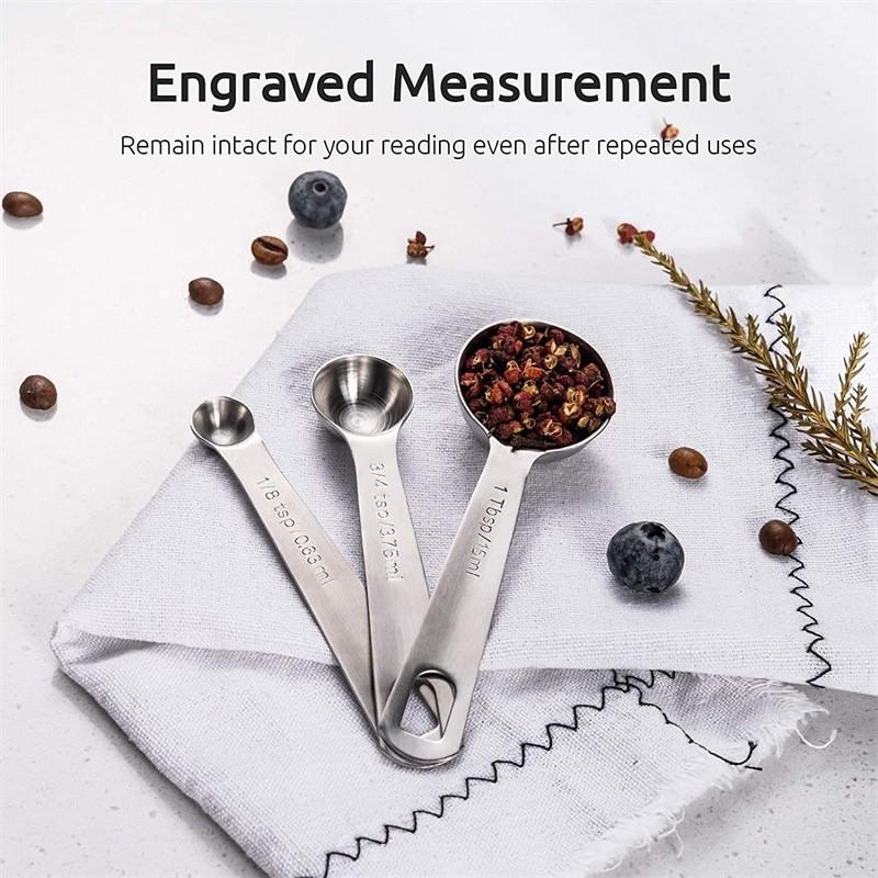Stainless Innovative Steel Measuring Spoon Set With Accurate Scale For Baking And Culinary Use