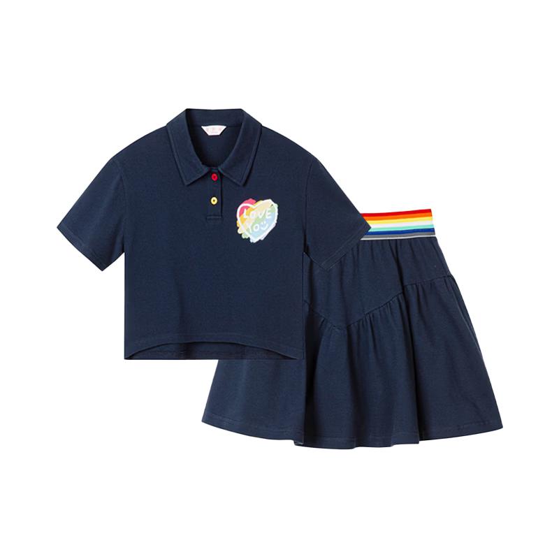 Fuluomi Girls' Summer Academy Style Skirt Set