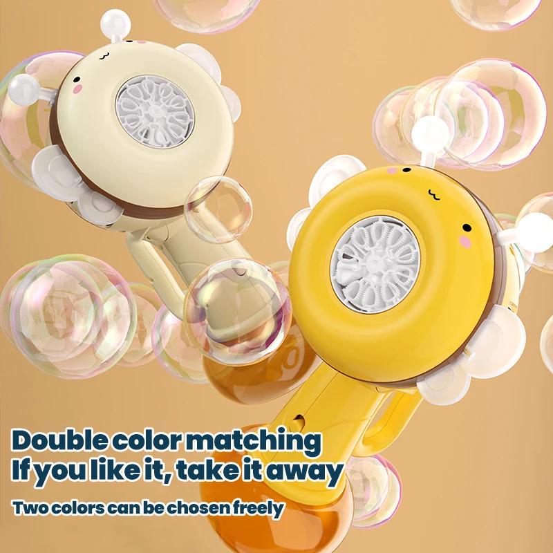 Handheld Bee Shaking Bubble Gun With Lights Children'S Soap Blowing Bubble Machine Outdoor Kids Toys Girls Wedding Party Game