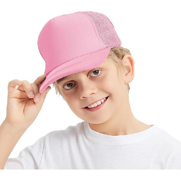 TopTie Kids 5 Panel Trucker Cap Mesh Snapback Hat Foam Front for Boys Girls Aged 3-7 Years Old