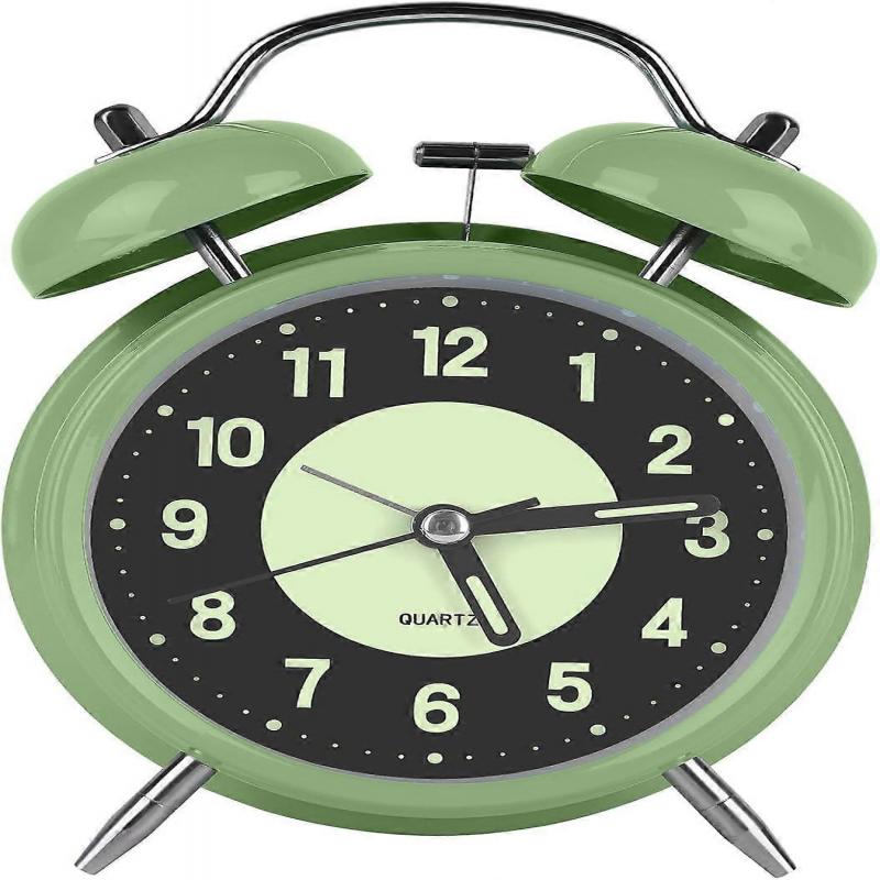 Alarm Clock, Silent Alarm Clocks Bell Alarm Clock Retro Alarm Clock With Light, Kids Alarm Clock with Twin Bellfor Loud Alarm Clock for Heavy Sleepers