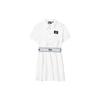 Printed Letter Logo Belt Fashion Casual Preppy Style Loose Slim Fit Polo Dress Women Dresses White F11W229318FWT