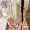 Luxus chinesischer Stil Halskette Quasten Bestickter Anhänger Halskette Hanfu Accessoires