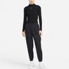 Nike Logo-Print Rollkragen Slim Fit Langarm T-Shirt Damen Tops Schwarz DV7881-010