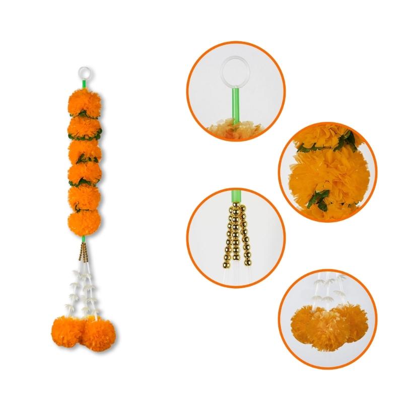 Marigold Hanging Ornament Artificial Marigold Garlands for Decorations Indian/American Wedding Mantles Party Decoration