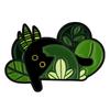 Black Cute Cat Brooch Set With Delightful Floral And Plant Motifs Perfect For Fall Fashion