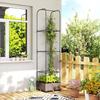 Raised Garden Bed With Trellis Plastic Planter Box With Drainage Holes Drain Plugs And Water Reservoirs