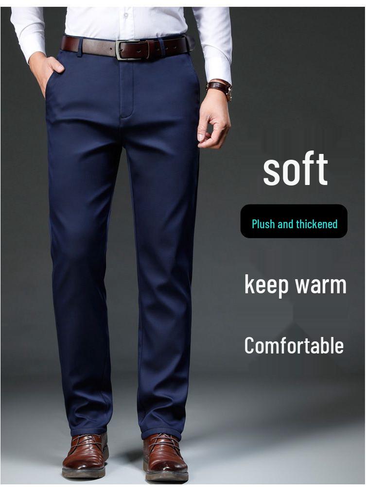 Men's Lyocell Plus Velvet Straight-Leg Dress Pants: 2025 Autumn/Winter Collection