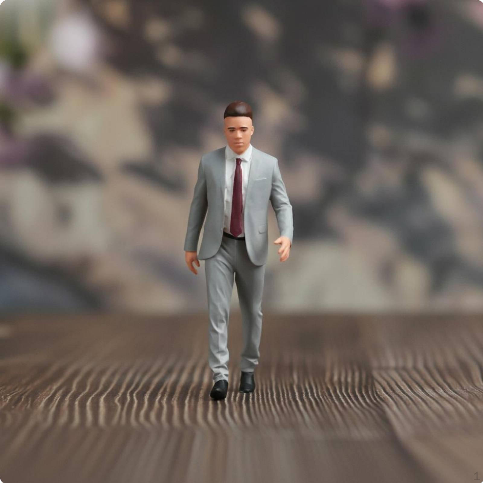 Businessman in Suit Figurine Highly Detailed Walking Model Resin Material Painted Male