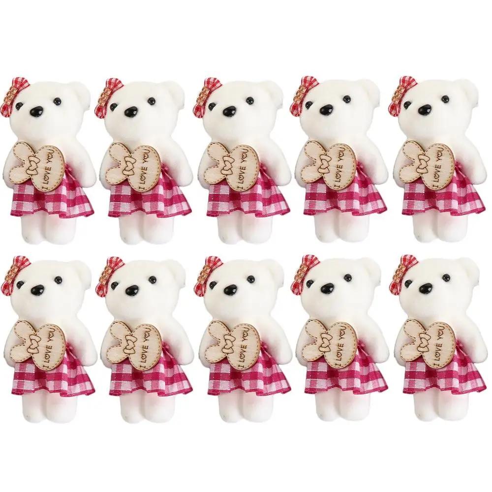10pcs/bag Kawaii Soft Stuffed Bear Plush Foam Toys 10cm Cartoon Bouquet Doll Mini Bear Doll Toy Small Gift