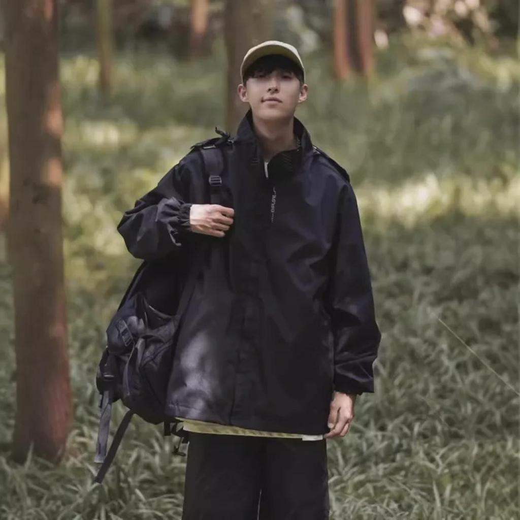 Men's Black Warrior Windproof Waterproof Jacket - Outdoor Mountain Climbing Autumn Outerwear