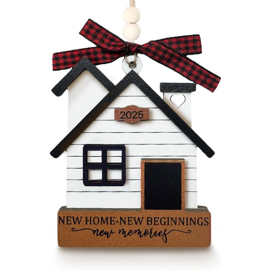 New Home Ornament 2025 - Housewarming Gifts for New Home, House Warming Gift for Women Couple Houseowners Ideas, Wooden First Home Chirstmas Ornament