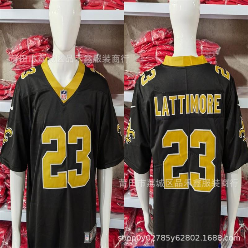 Maglia da Football NFL New Orleans Saints Lattimore 23 Brees 9 Mathieu 32 Misto Cotone Unisex Adulto Abbigliamento Sportivo