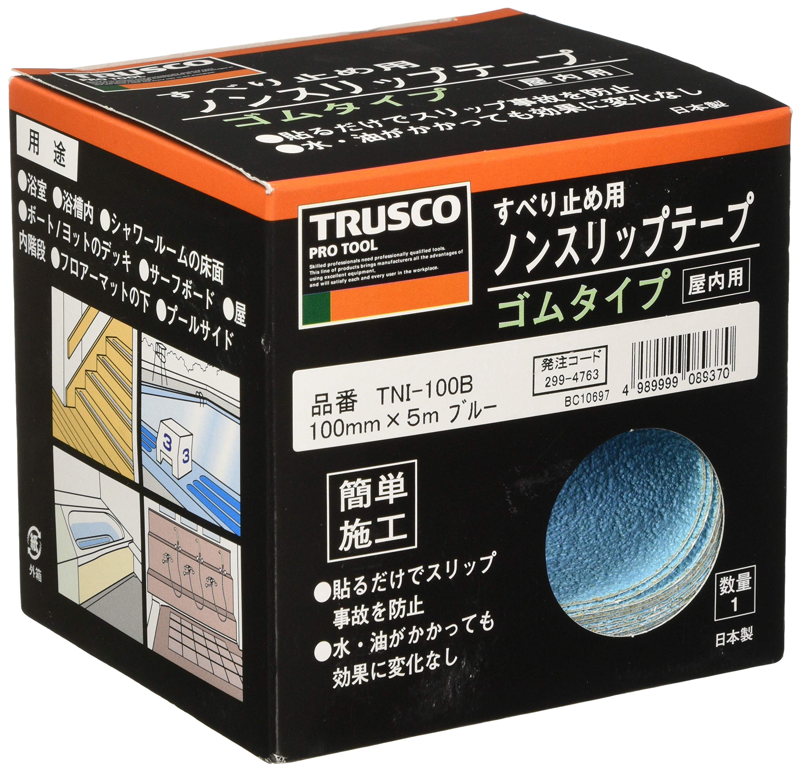 TRUSCO Indoor 100mm x Non-Slip Tape, Use, 5m, Blue, TNI-100B синий