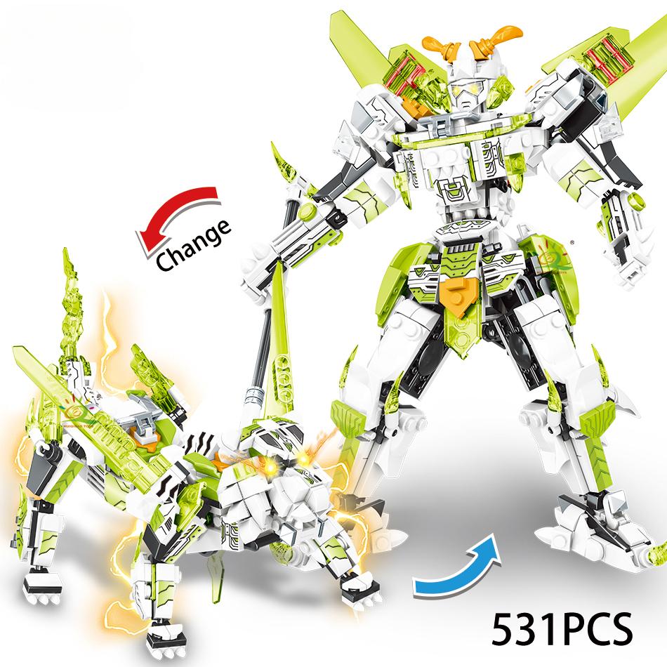 2v1 Zbraň Zvíře Robot Model Stavebnice Opičí král Mecha Auto Kostky Sada Děti Město Stavební hračky pro kluka