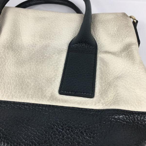 Kate Spade Lederhandtasche Beige × Schwarz Quaste Faltbar(GEBRAUCHT)