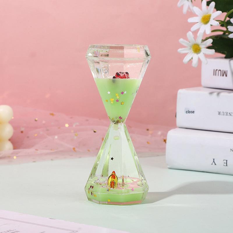 Dreamy Milky White Liquid Diamond Oil Hourglass Ornament - Children's Day Gift