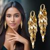 Bling Bling Long Tassel Dangle Earrings Korean Style Gold Earrings Metal Sequin Earrings  Women