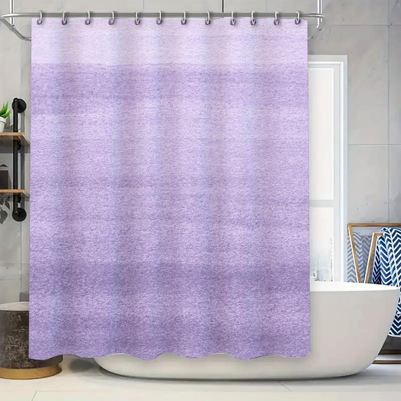 

Purple Gradient Shower Curtain Waterproof Bath Mat Decorative Liner For Bathtub Soft Fabric, Mildew Resistant, Non-Slip (White B W60H190(CM)-1 Pcs
