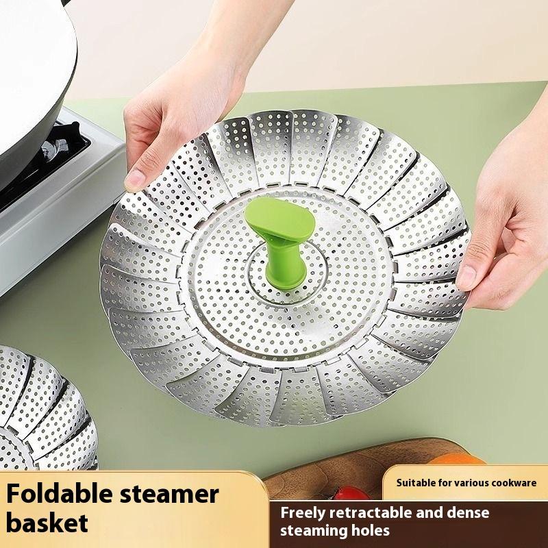 9/11Inch Stainless Steel Lotus Steaming Tray Folding Food Steamer Vegetable Fruit Food Basket Mesh Steamer Rack Cooking Cookware