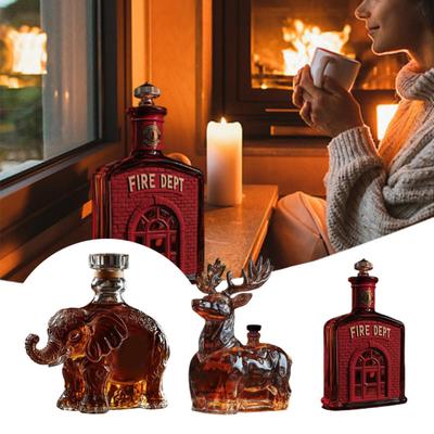 Słoń Mały Pies Butelka Whisky Kształt Zwierzęcia Design Przezroczyste Szkło Butelka na Wino Upiększająca Szklana Karafka