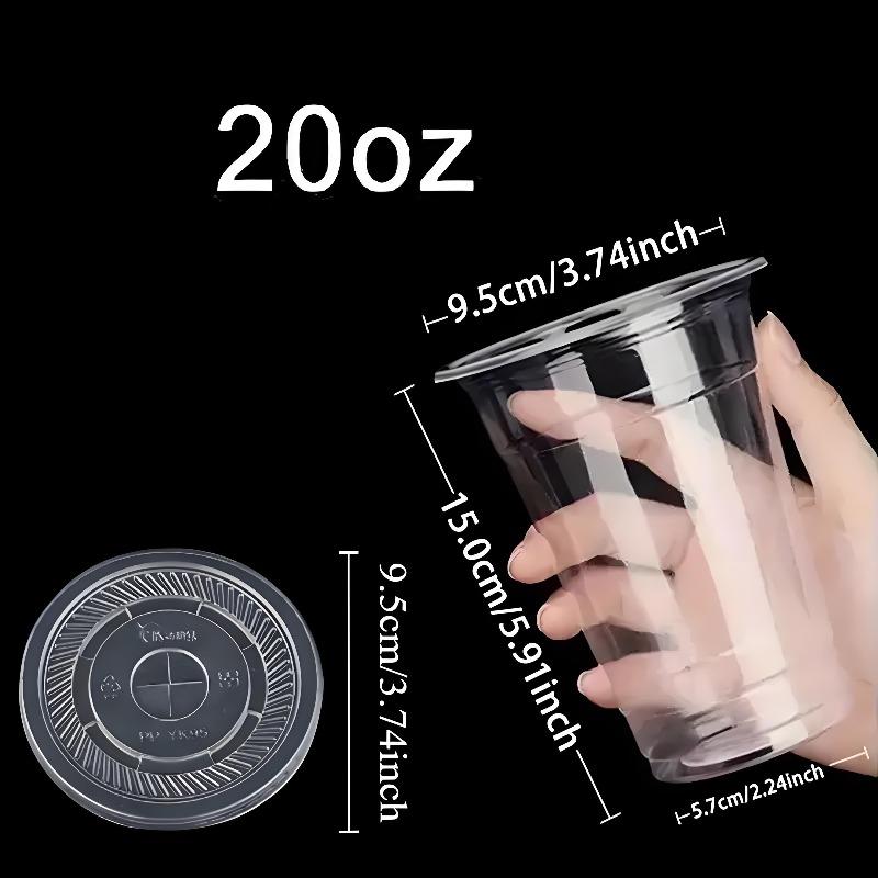 Plastic Cups With Lids Clear Disposable Cups Perfect for Weddings Birthdays Parties Camping Coffee Milkshake Cold Drinks
