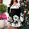 Plus Size Women's Gradient Print Casual Spring/Autumn Pocket Round Neck Long Sleeve Dress