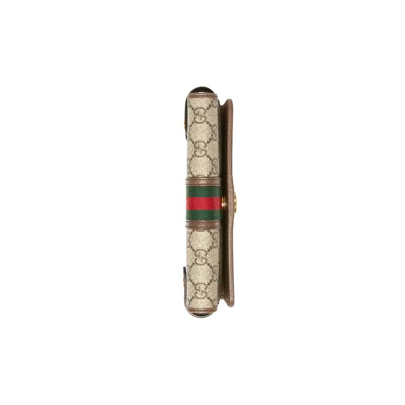 Gucci Ophidia distressed old flower Logo striped webbing, leather trim and canvas, one-shoulder crossbody bag, mini, unisex couple style, ebony color