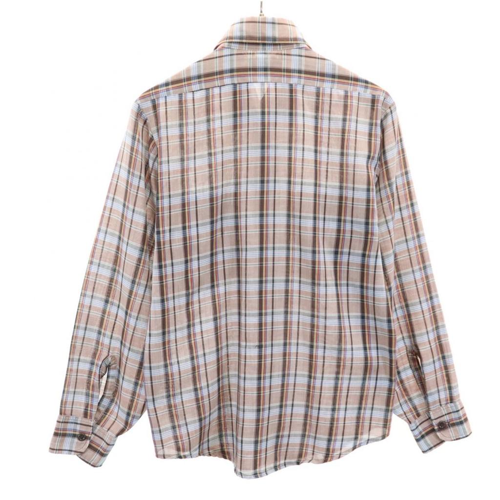 Levi's 70s Vintage Check Pattern Long Sleeve Shirt Brown Men's Used
